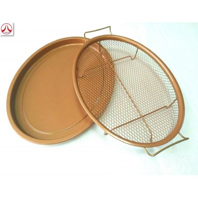 High quality folding chef basket fry basket cooking wire mesh basket and baking tray with two handles