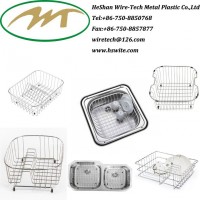 High quality cheap China Stainless steel 201 wire Sink draining grid grill Basket manufacturer dish rack